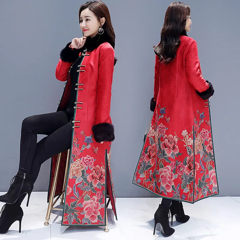 Suede Trench 2018 Winter New Style Slim Fit Chinese-style Ethnic-Style Chinese Costume Cheongsam plus Cotton Coat Women's Autumn
Suede Trench 2018 Winter New Style Slim Fit Chinese-style Ethnic-Style Chinese Costume Cheongsam plus Cotton Coat Women's Autumn
