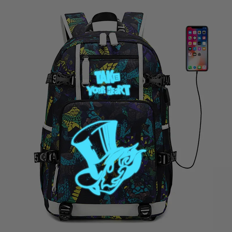 Рюкзак PERSONA 5 Persona5 USB порт рюкзак сумка со змеиным узором студенческие школьные