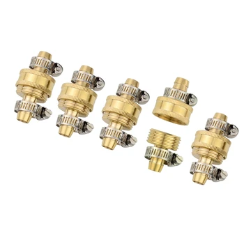 Gardening 5 Sets Brass 1/2 Inch Garden Hose Mender Repair Male Female Connector with Stainless Clamps
Gardening 5 Sets Brass 1/2 Inch Garden Hose Mender Repair Male Female Connector with Stainless Clamps