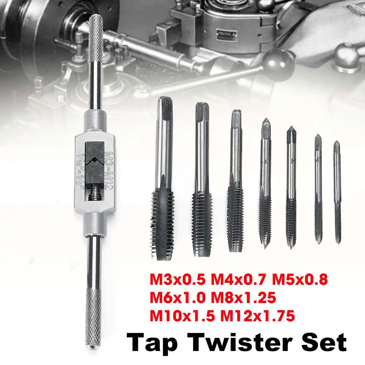 M3-M12/Set Hand Taps Wrench Tapping Winch Hard Steel Superhard Tool Round Taper Hinge Spanner Machining Hand Tap Tools
M3-M12/Set Hand Taps Wrench Tapping Winch Hard Steel Superhard Tool Round Taper Hinge Spanner Machining Hand Tap Tools