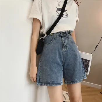 Vintage Blue Jeans Short Woman Plus Size Shorts Feminino High Waisted Denim Shorts Summer New Casual Spodenki Damskie 
Vintage Blue Jeans Short Woman Plus Size Shorts Feminino High Waisted Denim Shorts Summer New Casual Spodenki Damskie