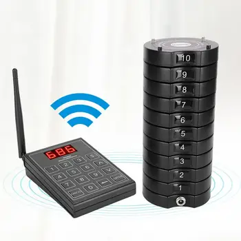 668-S Wireless Restaurant Pager with 10 Receivers Pagers for Guest Paging-Queuing System Support 999 Receivers Maximum 100-240V 
668-S Wireless Restaurant Pager with 10 Receivers Pagers for Guest Paging-Queuing System Support 999 Receivers Maximum 100-240V