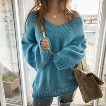 Long Sleeve V Neck Sweater Winter Female Fashion Loose Casual Pullovers Tops Solid Jumper Autumn Women Knitted Sweater Pullover
Long Sleeve V Neck Sweater Winter Female Fashion Loose Casual Pullovers Tops Solid Jumper Autumn Women Knitted Sweater Pullover