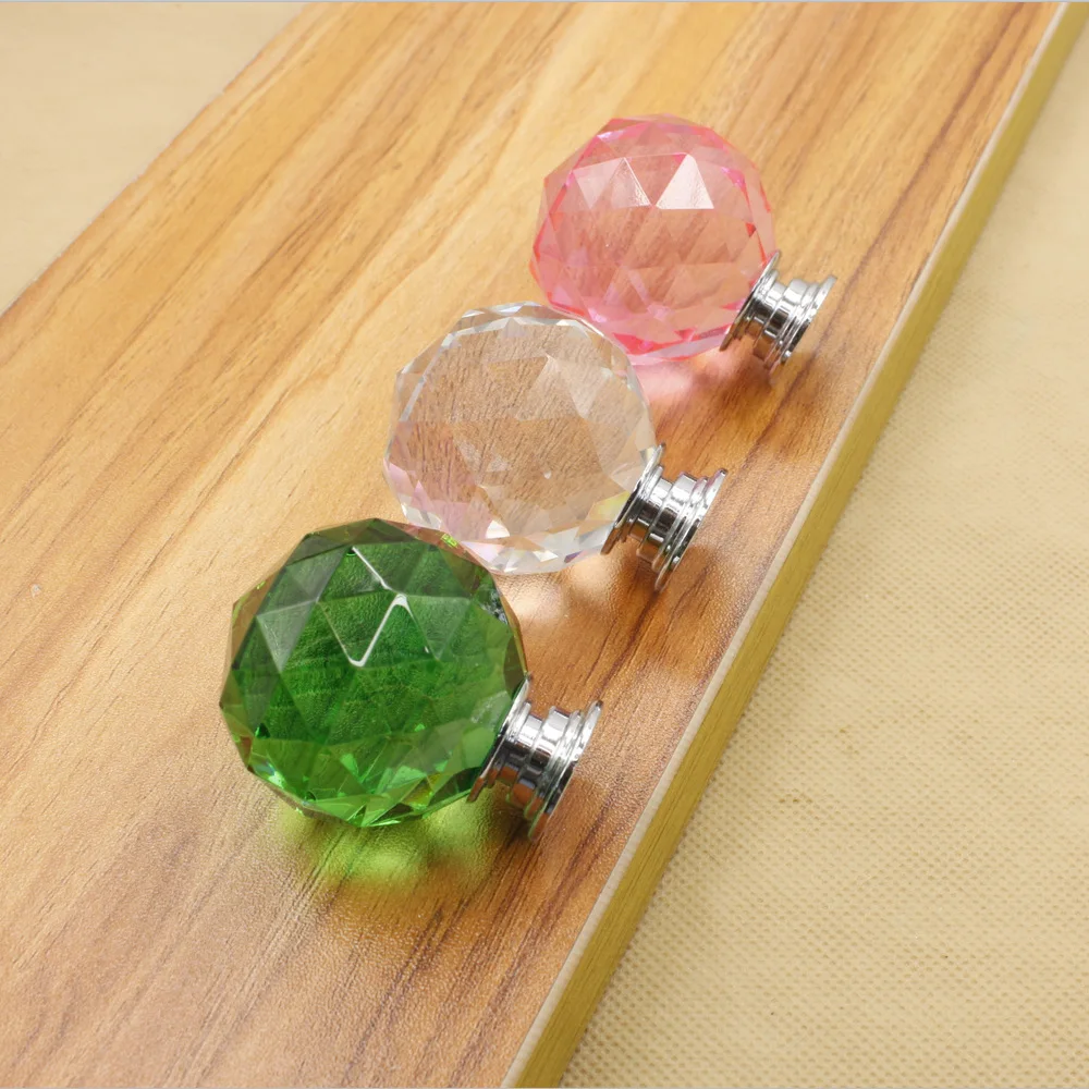 4 Pcs/Lot Modern Simple Crystal Handle 40mm Faceted Ball Single Hole Round Drawer Wardrobe Cabinet Straight
4 Pcs/Lot Modern Simple Crystal Handle 40mm Faceted Ball Single Hole Round Drawer Wardrobe Cabinet Straight