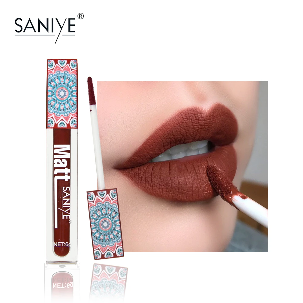 SANIYE Brand Makeup Nude Lip Gloss Waterproof Liquid Matte Lipstick Long Lasting 6g Quick Dry Red Lip Gloss Cosmetics L1126
SANIYE Brand Makeup Nude Lip Gloss Waterproof Liquid Matte Lipstick Long Lasting 6g Quick Dry Red Lip Gloss Cosmetics L1126