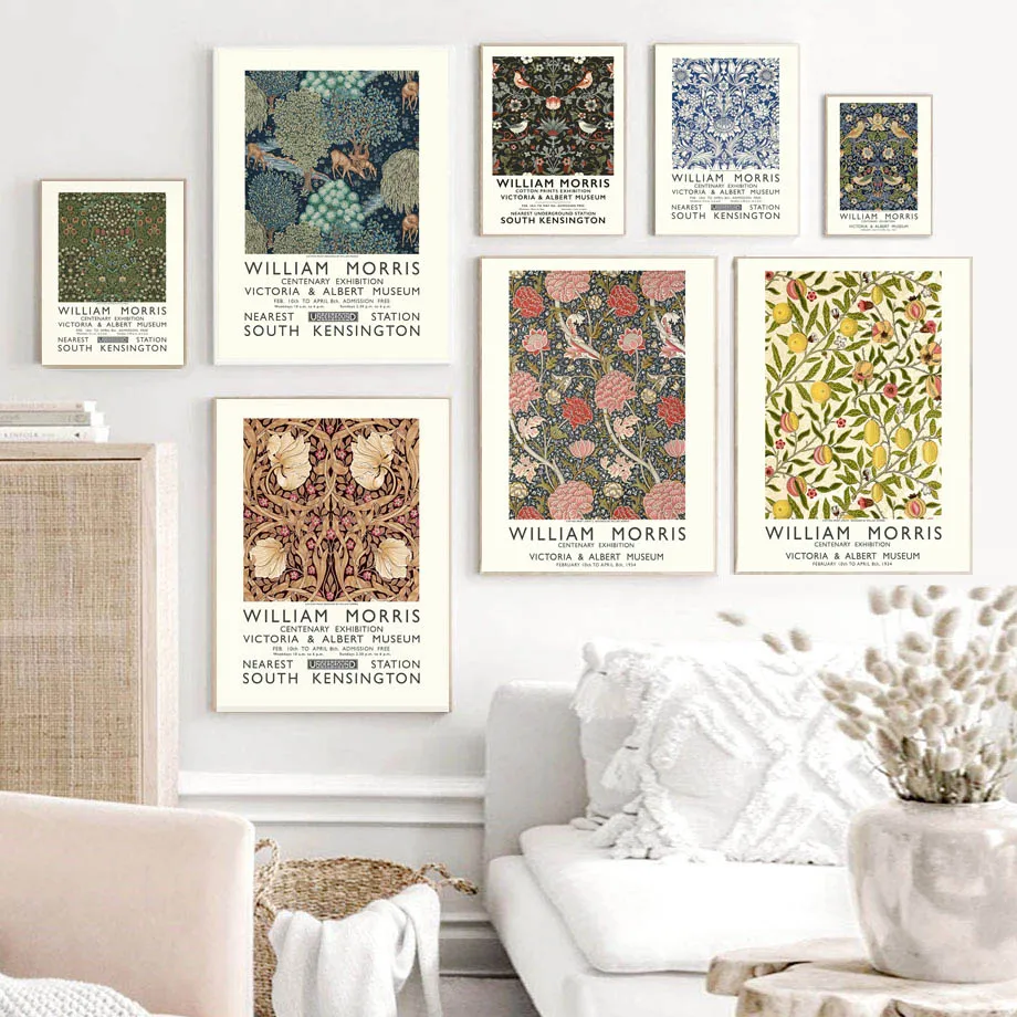 William Morris Nature Plant Flower Garden Wall Art Canvas Painting Nordic Posters And Prints Pictures For Living Room Decor | Дом и сад