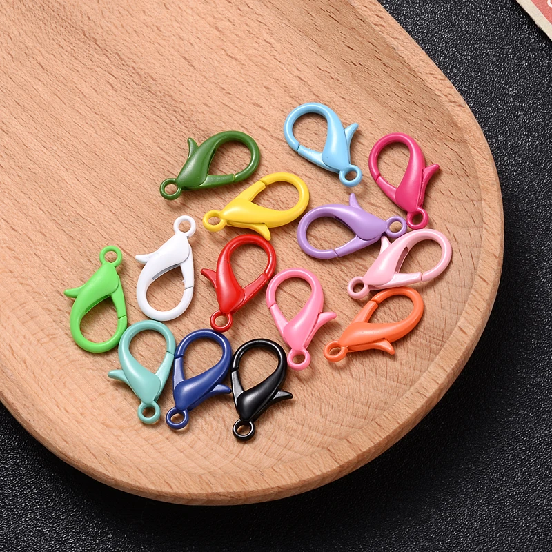 

30Pcs/Lot 6x12mm 7x14mm 8x16mm 11x21mm tainless Steel Lobster Clasp Hooks End Clasps Connectors For DIY Jewelry Making Findings