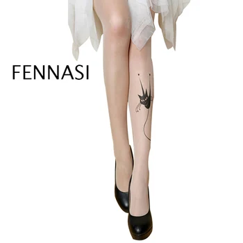 

FENNASI Nylons Eerotic Printing Tights Woman Strumpfhose Sticky Women Pantyhose With Print Sexy Woman Pantyhose Polka Dot Tights