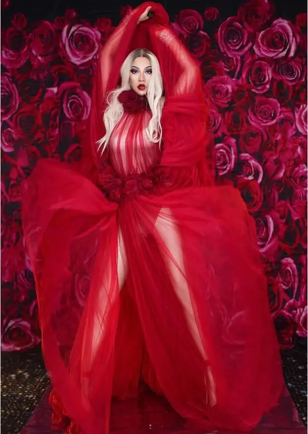2019 Red Flowers See Through Dress Birthday Celebrate Dress Evening Bar Singer Show Stage Outfit Dance Long Dress
2019 Red Flowers See Through Dress Birthday Celebrate Dress Evening Bar Singer Show Stage Outfit Dance Long Dress