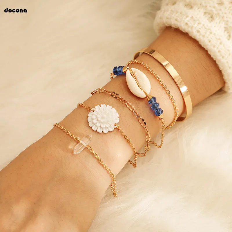 Docona Shell Daisy Stone Beaded Multilayer Bracelet Set for Women Handmade Open Bracelet Bangle Party Jewelry A31303
Docona Shell Daisy Stone Beaded Multilayer Bracelet Set for Women Handmade Open Bracelet Bangle Party Jewelry A31303