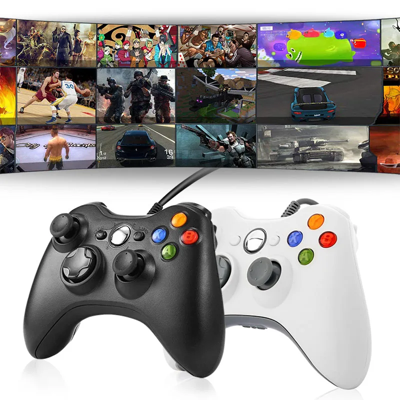 Xbox 360 PC Game Wired Controller for Microsoft Xbox 360 and Windows PC with Dual Vibration and Ergonomic Wired Game Controller
Xbox 360 PC Game Wired Controller for Microsoft Xbox 360 and Windows PC with Dual Vibration and Ergonomic Wired Game Controller