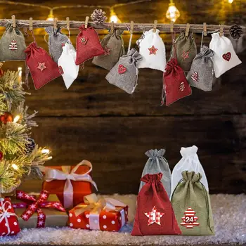Christmas Advent Calendar Bags Set 24 Days Burlap Advent Calendar Gift Drawstring Bags With Clips Hemp Rope DIY Christmas Decor
Christmas Advent Calendar Bags Set 24 Days Burlap Advent Calendar Gift Drawstring Bags With Clips Hemp Rope DIY Christmas Decor