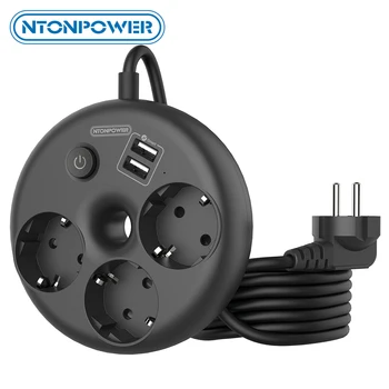 NTONPOWER USB Power Strip with 3 Meters Extension Cord Universal Electrical Socket EU Plug for Travel 3 AC Ports Network Filter
NTONPOWER USB Power Strip with 3 Meters Extension Cord Universal Electrical Socket EU Plug for Travel 3 AC Ports Network Filter