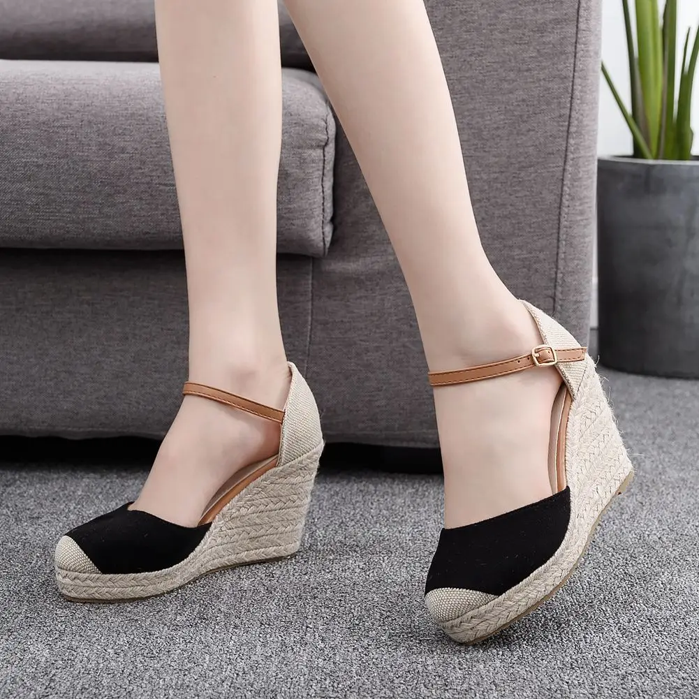 Fashion buckle color block sandals Shoes Suede Wedges High Ankle Sandals Round Toe Casual Shoes High Slope Round Head Sandals
Fashion buckle color block sandals Shoes Suede Wedges High Ankle Sandals Round Toe Casual Shoes High Slope Round Head Sandals