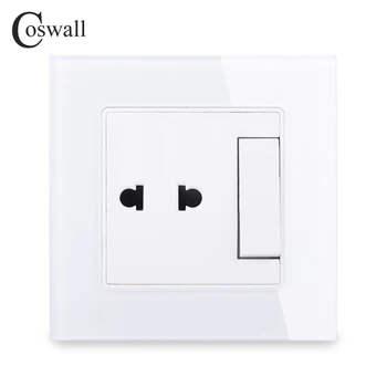 COSWALL 2 Hole Universal Wall Socket With 1 Gang 2 Way Pass Through On / Off Stair Light Switch Switched Crystal Glass Panel
COSWALL 2 Hole Universal Wall Socket With 1 Gang 2 Way Pass Through On / Off Stair Light Switch Switched Crystal Glass Panel