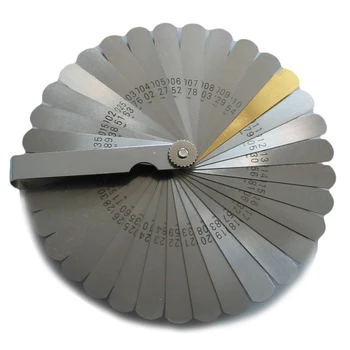 Feeler Gauge 32 Blades 0.04-0.88mm 0015-0.035 Copper Sheet Measuring Tool Feeler Gauge Auto Repair Tool Kit
Feeler Gauge 32 Blades 0.04-0.88mm 0015-0.035 Copper Sheet Measuring Tool Feeler Gauge Auto Repair Tool Kit