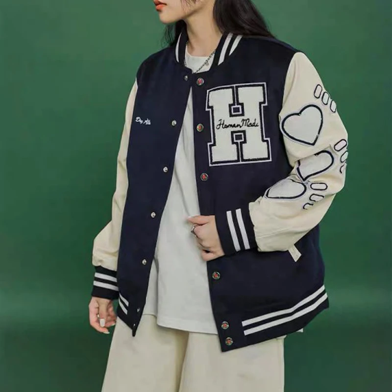 Женская бейсбольная куртка с надписью и вышивкой винтажная куртка-бомбер в стиле