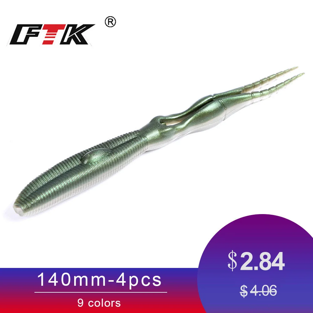 Приманка для рыбалки от FTK 4 шт./10 г 14 см ловли окуня Мягкая приманка кальмара