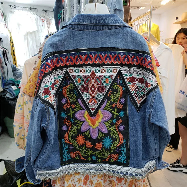 Spring Autumn India's Style Jackets Old Embroidered Beads Bohemia Retro Travel Vacation Loose Jeans Jacket Coat Woman
Spring Autumn India's Style Jackets Old Embroidered Beads Bohemia Retro Travel Vacation Loose Jeans Jacket Coat Woman