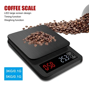 

3kg/0.1g 5kg/0.1g Drip Coffee Scale With Timer Portable electronic Digital Kitchen Scale LCD Display Scales Weight for Coffee