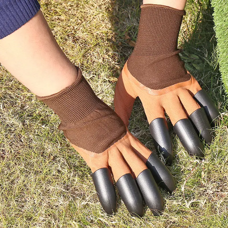 

Garden Gloves With Claws ABS Plastic Garden Rubber Gloves Gardening Digging Planting Durable Waterproof Work Glove Outdoor