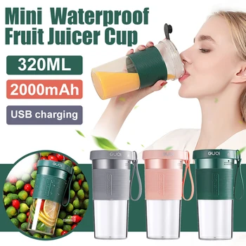 Portable Electric Juicer Small Fruit Cup Food-Blender Processor Mixer 320ML Mini USB Rechargable Of Quick Juice Maker