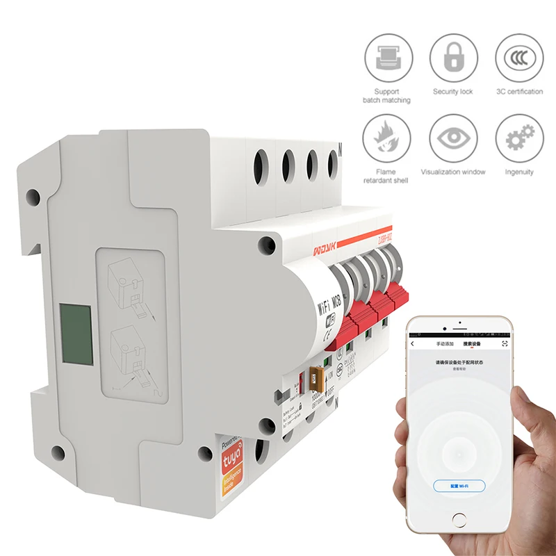Smart WiFi Circuit Breaker ZJSB9 4P IOT Air Switch Remote Control By Tuya Smart Life Voice Control With Amazon Alexa Google Home
Smart WiFi Circuit Breaker ZJSB9 4P IOT Air Switch Remote Control By Tuya Smart Life Voice Control With Amazon Alexa Google Home