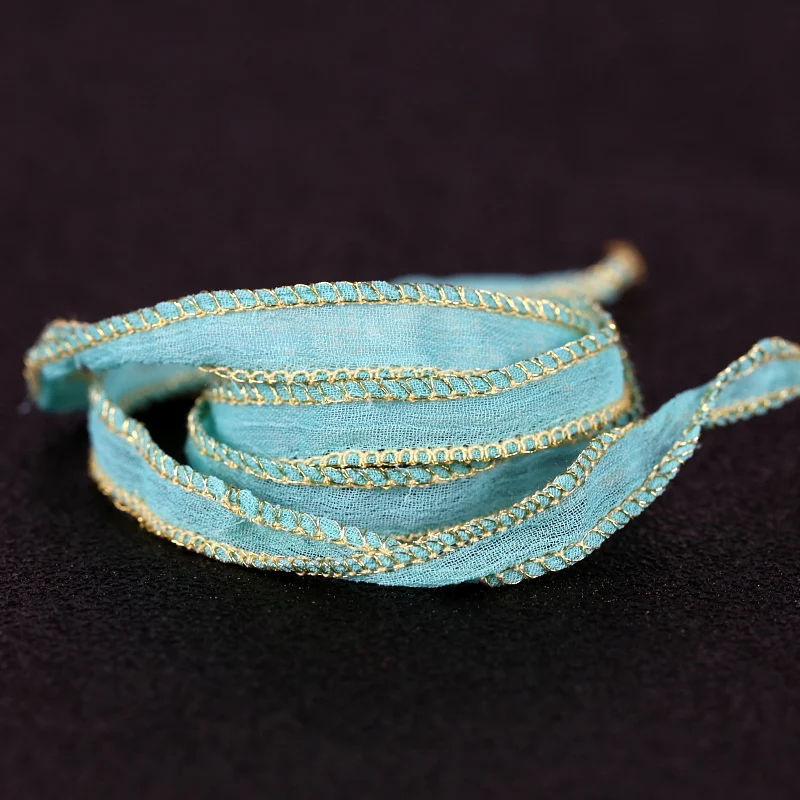 GlowBound】2020 New Arrival gold/silver rope Sari Silk Ribbon Wrap