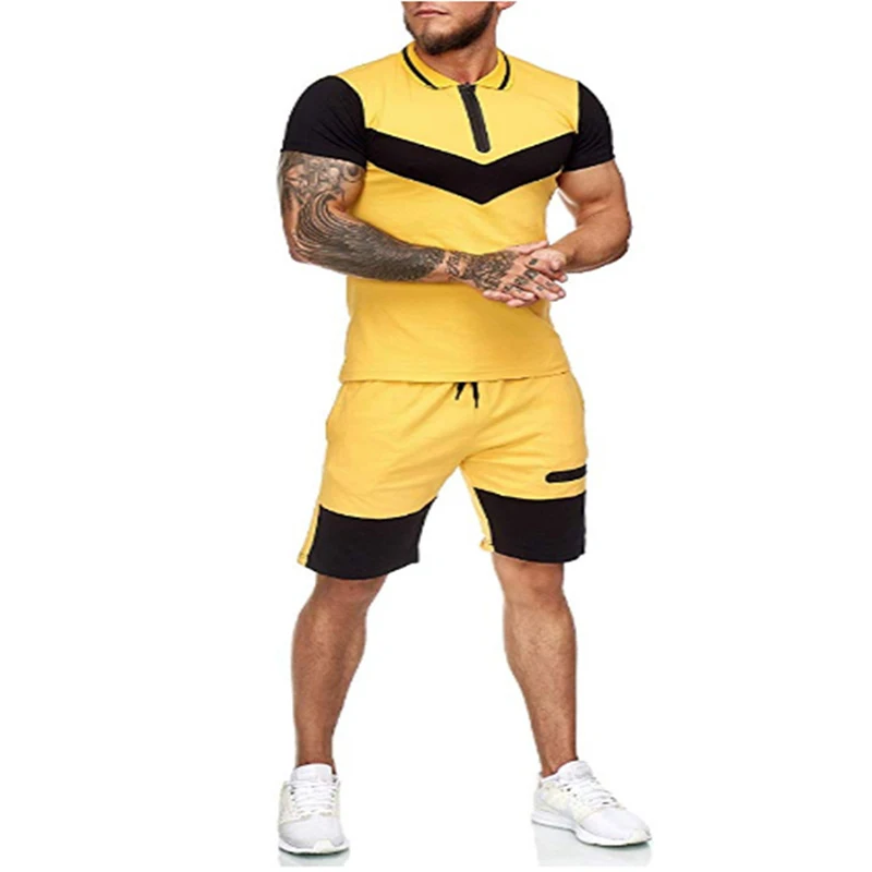 Mens Short Sets Summer Casual Summer Clothing 2 Piece Set Colorblock Track Suits 2020 Male T Shirt+Shorts Cotton Men Tracksuits
Mens Short Sets Summer Casual Summer Clothing 2 Piece Set Colorblock Track Suits 2020 Male T Shirt+Shorts Cotton Men Tracksuits