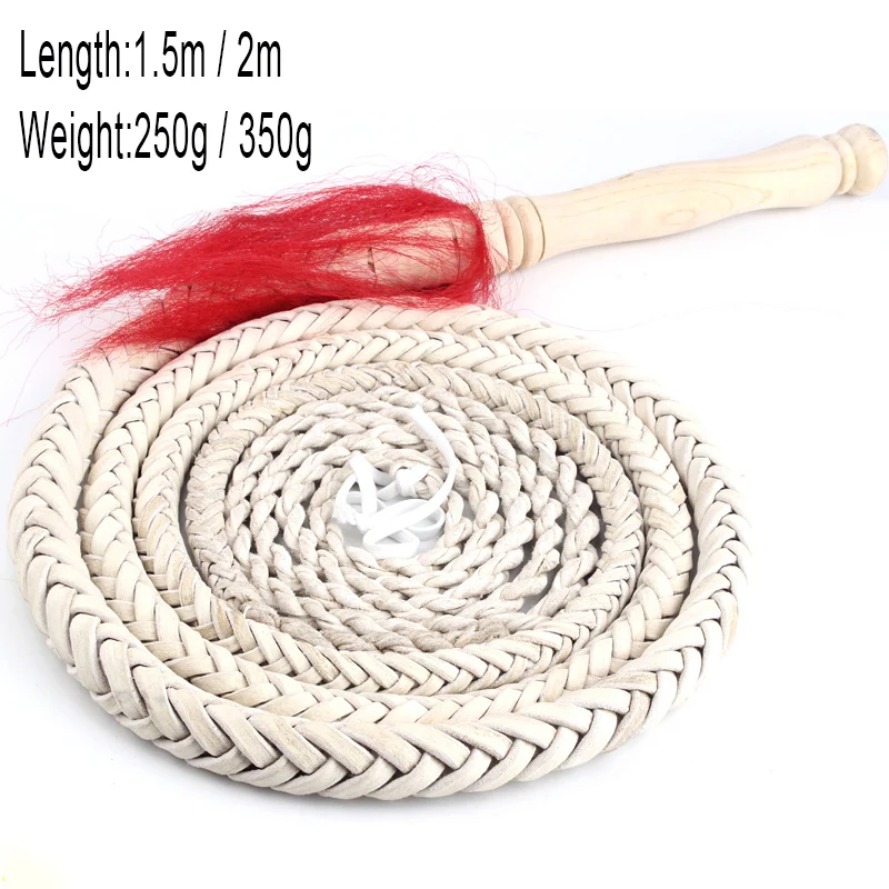 Description Picture 3 of item1.5 Meters/2 Meters High-quality Leather Whip Martial Arts Fitness Tools Outdoor Toys Adult Leather Whip For Physical Exercise