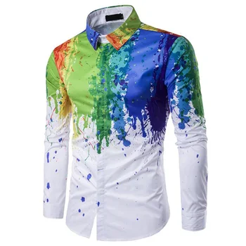Multicolor Printing Ink White Fashion Summer Men Shirt Hawaiian Long Sleeves Casual Mens Shirts Casual Slim Fit Burbery
Multicolor Printing Ink White Fashion Summer Men Shirt Hawaiian Long Sleeves Casual Mens Shirts Casual Slim Fit Burbery