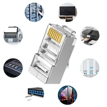 10PCS/set Cat6 RJ45 Connector 8P8C Modular Crystal Head Network Cable Plug Connector
10PCS/set Cat6 RJ45 Connector 8P8C Modular Crystal Head Network Cable Plug Connector