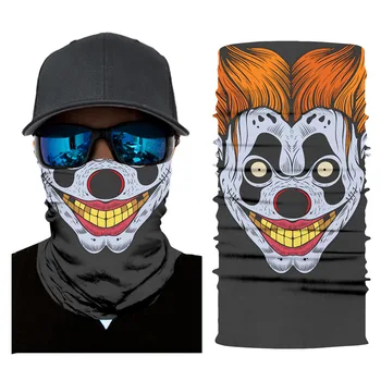 Wholesale Clown Mask Pattern Sunscreen Mask Dust-proof Scarf Cover Unisex Scarf Riding Outdoor Windproof Face Scarfs 10pcs/pack
Wholesale Clown Mask Pattern Sunscreen Mask Dust-proof Scarf Cover Unisex Scarf Riding Outdoor Windproof Face Scarfs 10pcs/pack