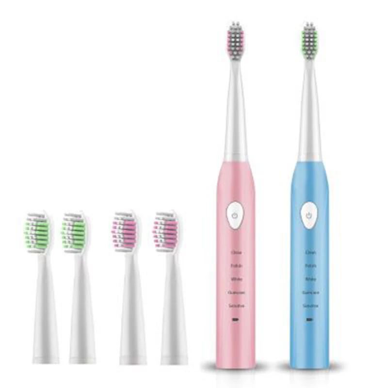 Electric Toothbrush Sonic Rechargeable with 4 Replacement Brush Heads 2 Minutes Timer & 5 Brushing Modes IPX7 Waterproof
Electric Toothbrush Sonic Rechargeable with 4 Replacement Brush Heads 2 Minutes Timer & 5 Brushing Modes IPX7 Waterproof