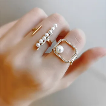 2020 Trendy Style Pearl and Zircon Ring for Women Simulated Pearl Geometric Open Rings Fashion Hollow Jewelry Wholesale
2020 Trendy Style Pearl and Zircon Ring for Women Simulated Pearl Geometric Open Rings Fashion Hollow Jewelry Wholesale