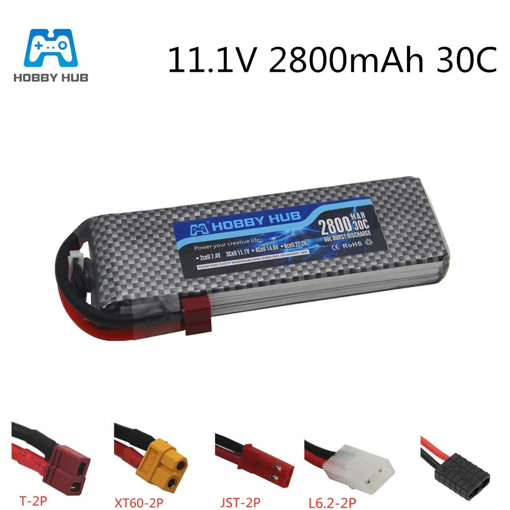 Hobby Hub 11.1v 2800mah LiPo Battery for RC Drone 11.1V 2800 MAH 30C For RC Airplane Car Boat Helicopter RC Aircraft 3S lipo
Hobby Hub 11.1v 2800mah LiPo Battery for RC Drone 11.1V 2800 MAH 30C For RC Airplane Car Boat Helicopter RC Aircraft 3S lipo