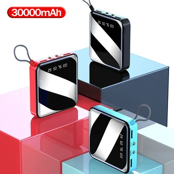 Mini Power Bank 30000mAh External 2 USB Phone Battery Portable Dual LED Lighting Digital Display Fast Charger External Battery
Mini Power Bank 30000mAh External 2 USB Phone Battery Portable Dual LED Lighting Digital Display Fast Charger External Battery