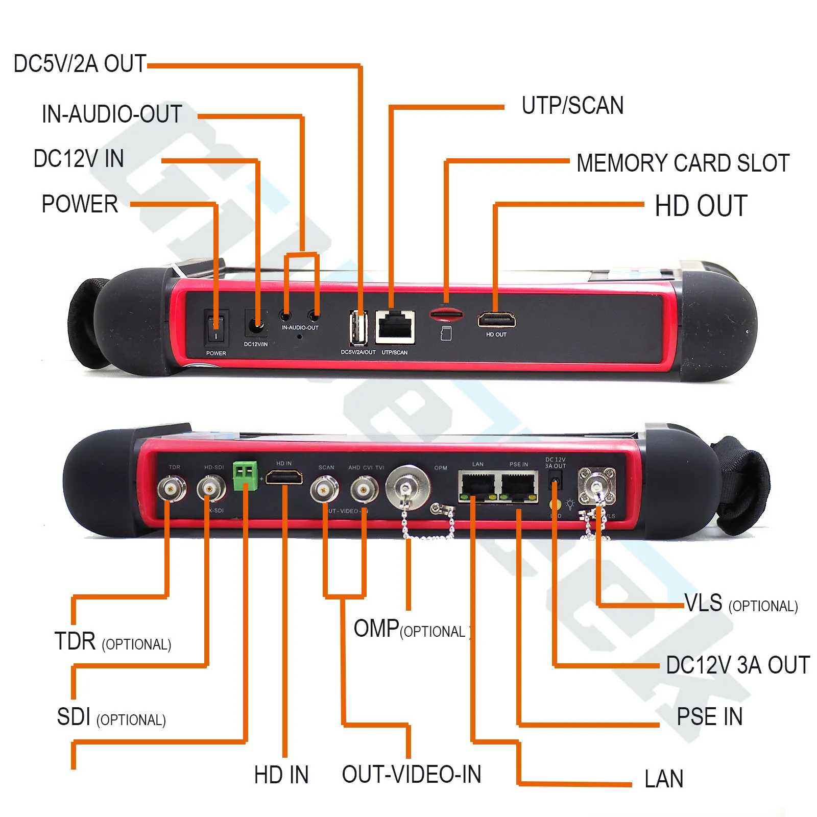 DHL free X7 IPC Тестер монитор H.265 4K 8MP TVI CVI AHD SDI CVBS IP CCTV тестер с TDR кабельный трассировщик