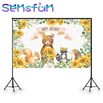 XQ0390 Cartoon Animals Photocall Kids Boys Happy Birthday Photography Background Sunflower Woodland Backdrop Photo Studio
XQ0390 Cartoon Animals Photocall Kids Boys Happy Birthday Photography Background Sunflower Woodland Backdrop Photo Studio