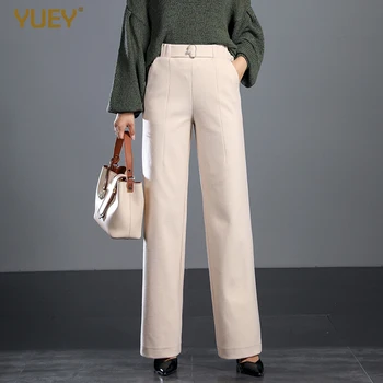 2020 New Pants Women Straight Full Length Thick Wide Leg Elastic Band Office Woolen Pants Female For Spring Autumn Plus Size
2020 New Pants Women Straight Full Length Thick Wide Leg Elastic Band Office Woolen Pants Female For Spring Autumn Plus Size
