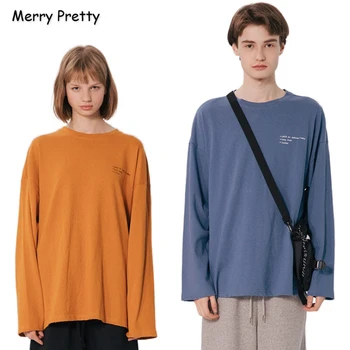 Women's Long Sleeve Streetwear T Shirts Letter Print Cotton T Shirt 2020 Spring New O-Neck Men's Casual Loose Tops MERRY PRETTY
Women's Long Sleeve Streetwear T Shirts Letter Print Cotton T Shirt 2020 Spring New O-Neck Men's Casual Loose Tops MERRY PRETTY