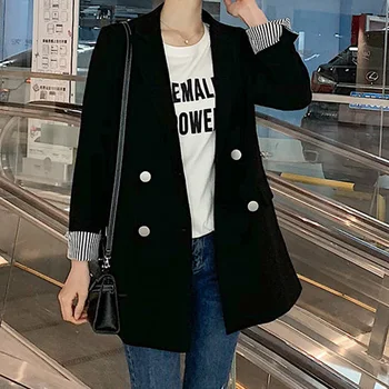 Casual Double Breasted Women Jackets Black Spring Women Blazer Jacket Autumn Female Outerwear Elegant Ladies Coat 2020
Casual Double Breasted Women Jackets Black Spring Women Blazer Jacket Autumn Female Outerwear Elegant Ladies Coat 2020