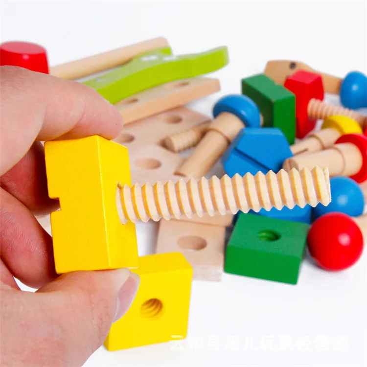 A Little Wooden Model Children Maintenance Processing Toolbox Panda J Nut Disassembly Toolbar Toy