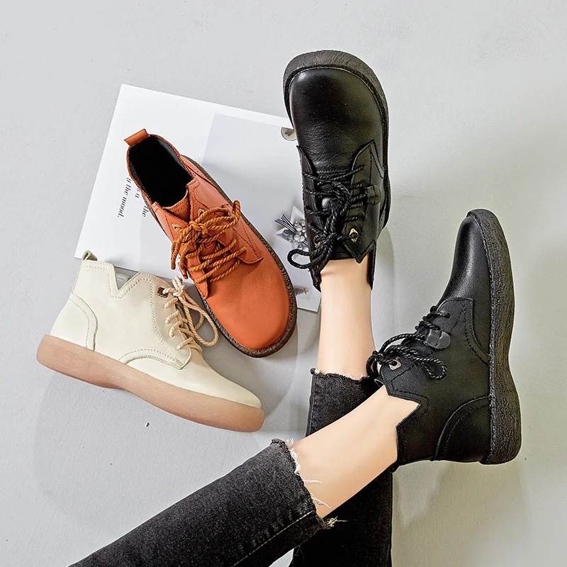 AARDIMI Autumn Women Genuine Leather Short Plush Boots Ladies Ankle Boots Female Platform Flat Boot Lace-Up Causal Botas Mujer
AARDIMI Autumn Women Genuine Leather Short Plush Boots Ladies Ankle Boots Female Platform Flat Boot Lace-Up Causal Botas Mujer