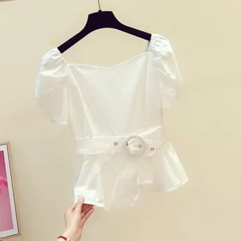 fashion design square collar women blouse 2020 summer new puff sleeve slim ruffles lady elegant pulls outwear tops
fashion design square collar women blouse 2020 summer new puff sleeve slim ruffles lady elegant pulls outwear tops