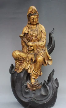 19" Old China Royal Buddism Bronze Gilt Kwan-Yin RuYi GuanYin Bodhisattva Statue
19" Old China Royal Buddism Bronze Gilt Kwan-Yin RuYi GuanYin Bodhisattva Statue