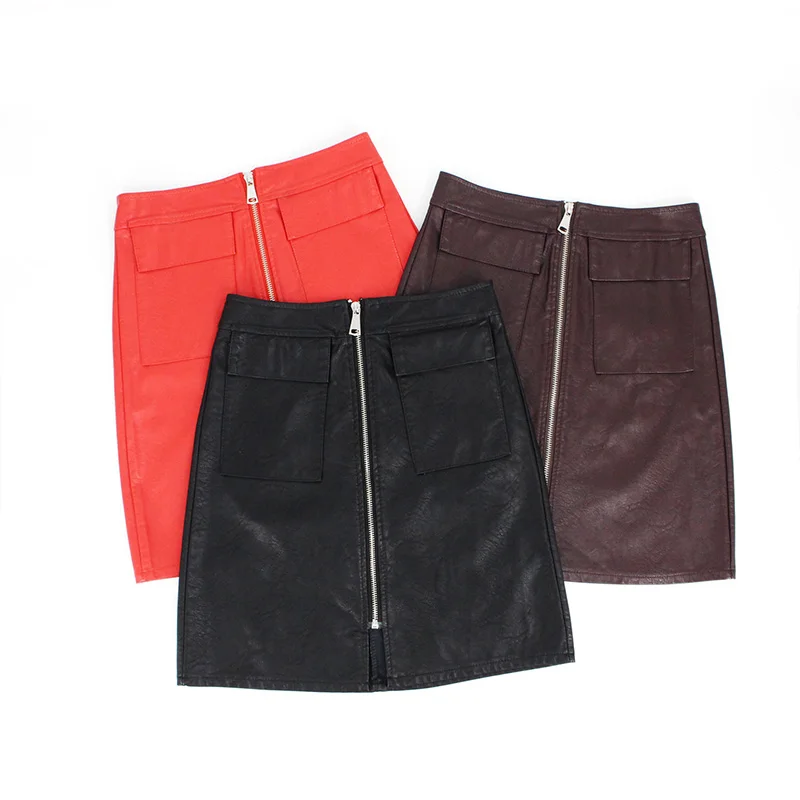 Faldas Mujer Moda 2019 Women Winter PU Leather Mini Skirt Womens Skirts Zipper Pockets Pencil Skirt Gothic Style Jupe Femme 
Faldas Mujer Moda 2019 Women Winter PU Leather Mini Skirt Womens Skirts Zipper Pockets Pencil Skirt Gothic Style Jupe Femme