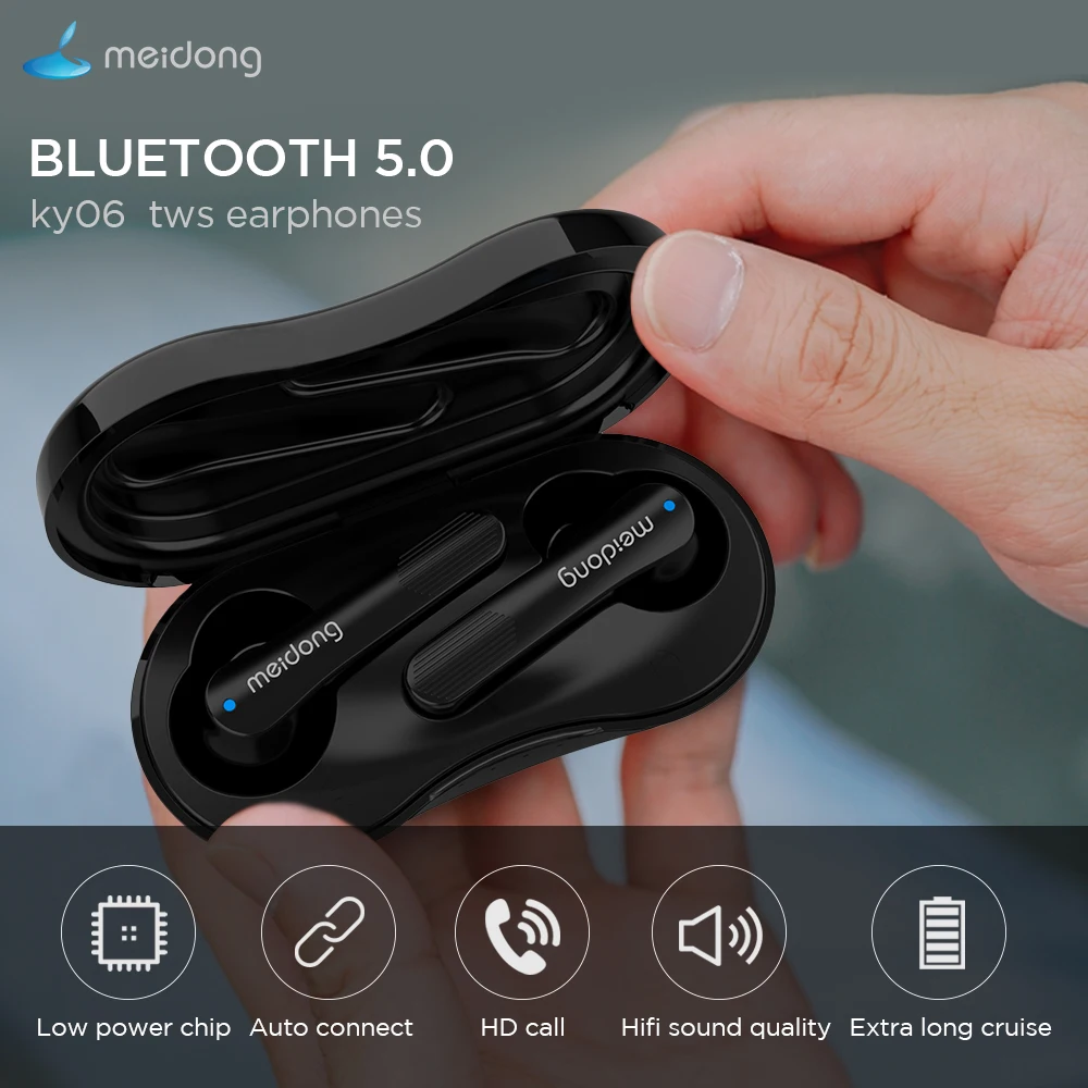 Meidong ky06 bluetooth наушники Беспроводные TWS Спортивные Гарнитура 3D стерео С микрофоном