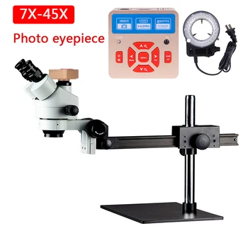 28MP HDMI Camera 7X-45X Double Boom Stereo Zoom Trinocular Microscope Digital Microscope For Electronics With Led Llight
28MP HDMI Camera 7X-45X Double Boom Stereo Zoom Trinocular Microscope Digital Microscope For Electronics With Led Llight