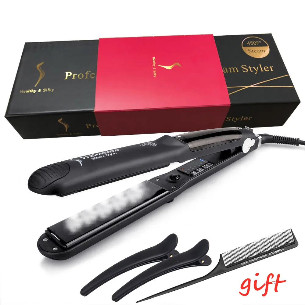 Professional Steam Hair Straightener curling styling tools Ceramic Vapor Hair Flat Iron Seam Hair Straightening Iron
Professional Steam Hair Straightener curling styling tools Ceramic Vapor Hair Flat Iron Seam Hair Straightening Iron